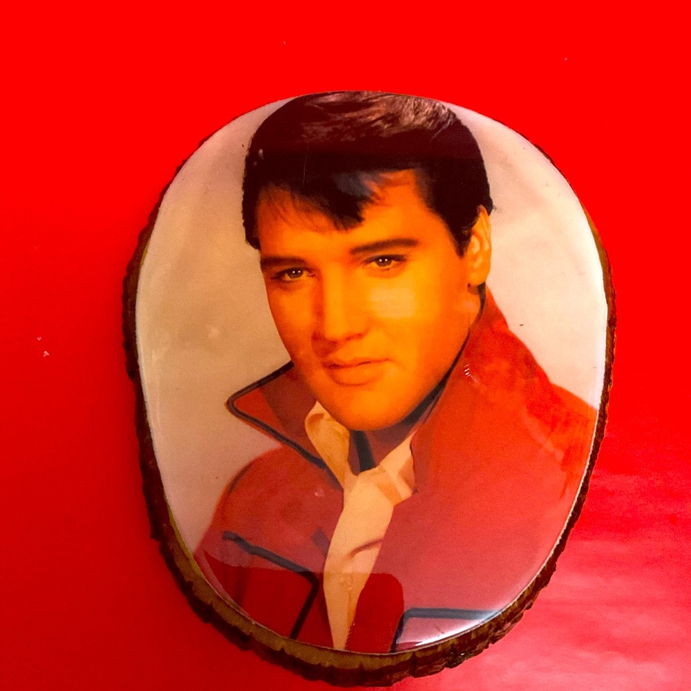 Vintage Elvis Presley Wooden Plaque